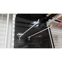 Гачок в перфорацію L-250, d6mm. крок 30мм. (білий)